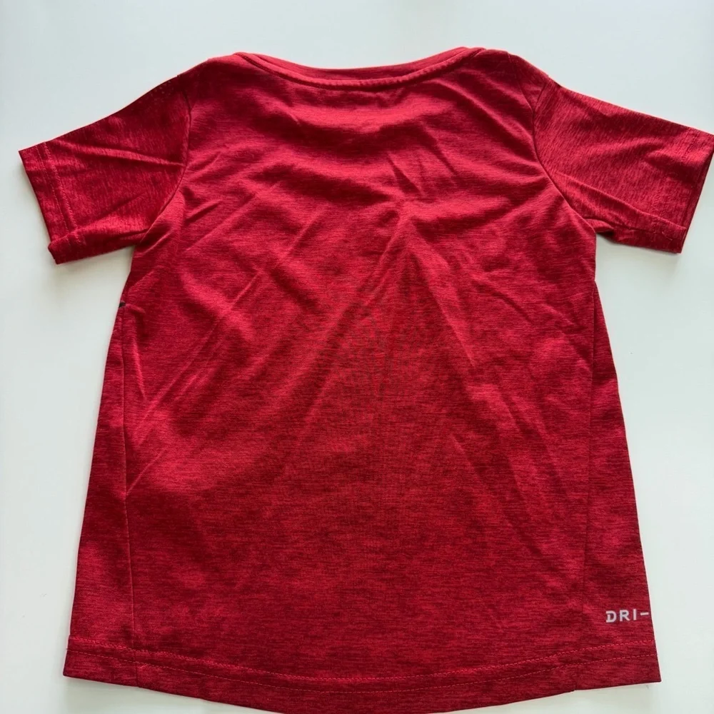 Nike Kids Red Short Sleeve Tee with Black Logo